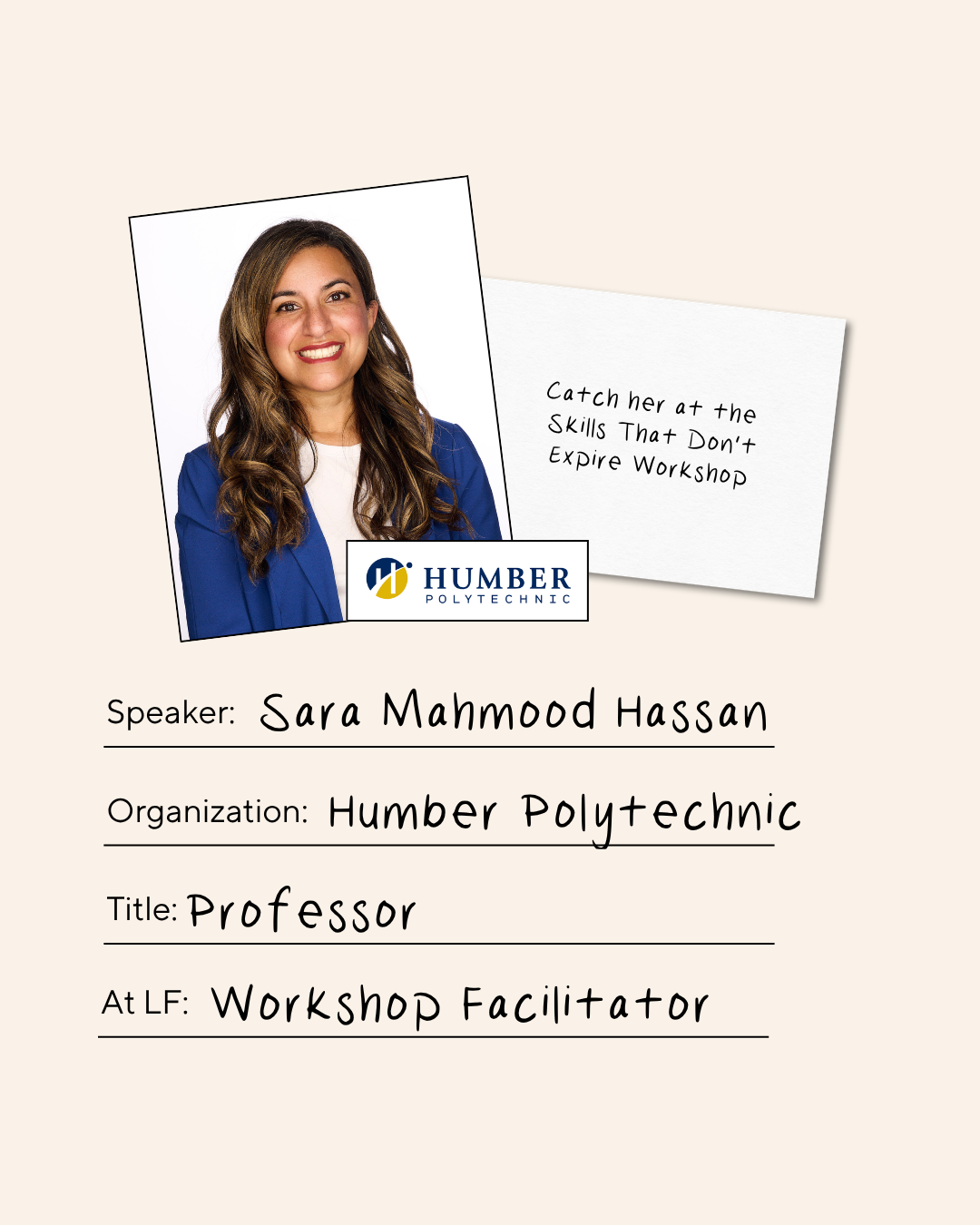 Sara Mahmood Hassan, Humber Polytechnic, Professor