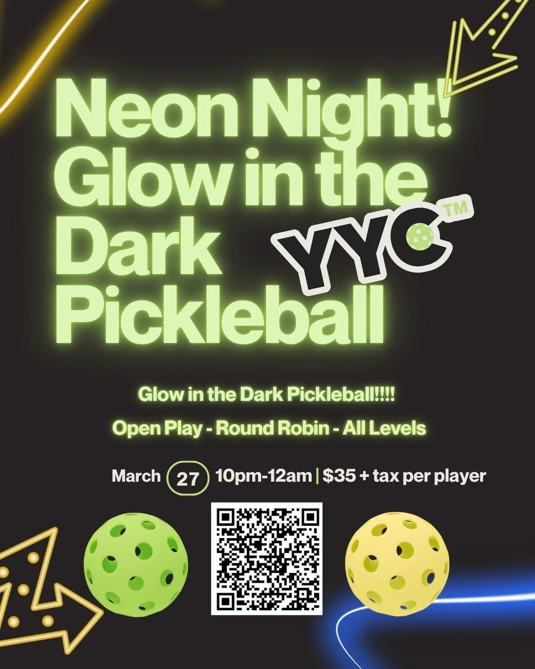 Glow in the dark pickleball