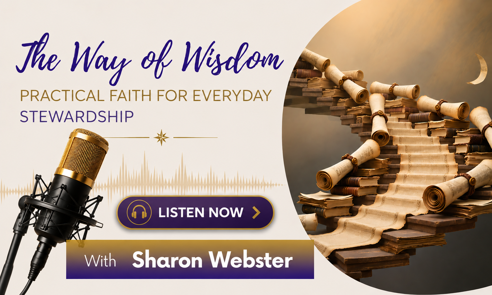 The Way of Wisdom — a podcast with Sharon Webster on faith, wisdom, and living aligned, available on Spotify.