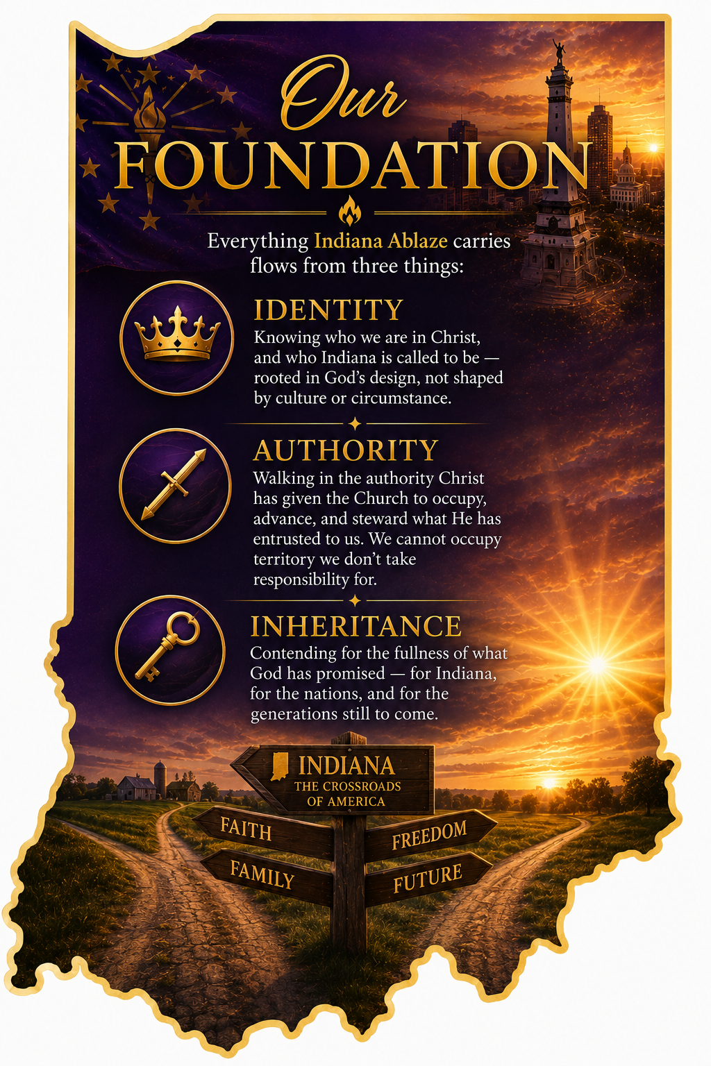 Indiana Ablaze foundation: Identity, Authority, Inheritance