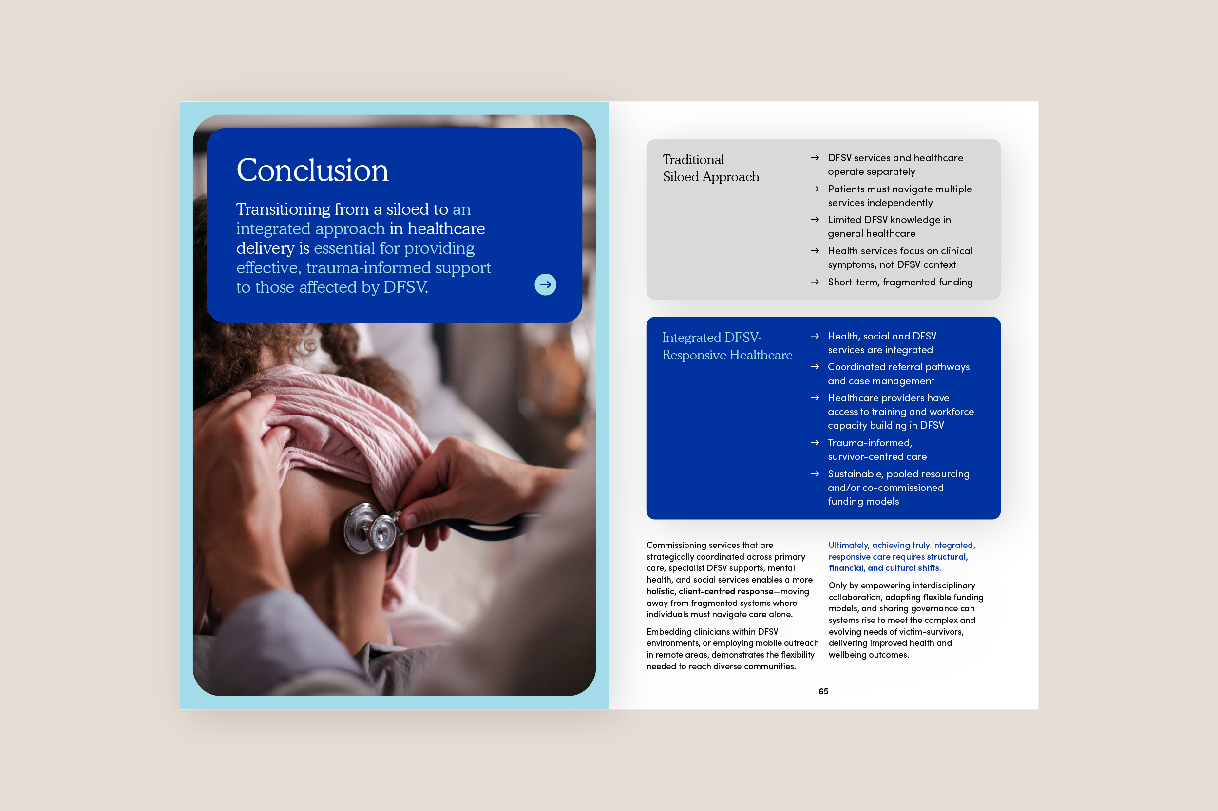A spread from the toolkit with a conclusion and some actions to follow.