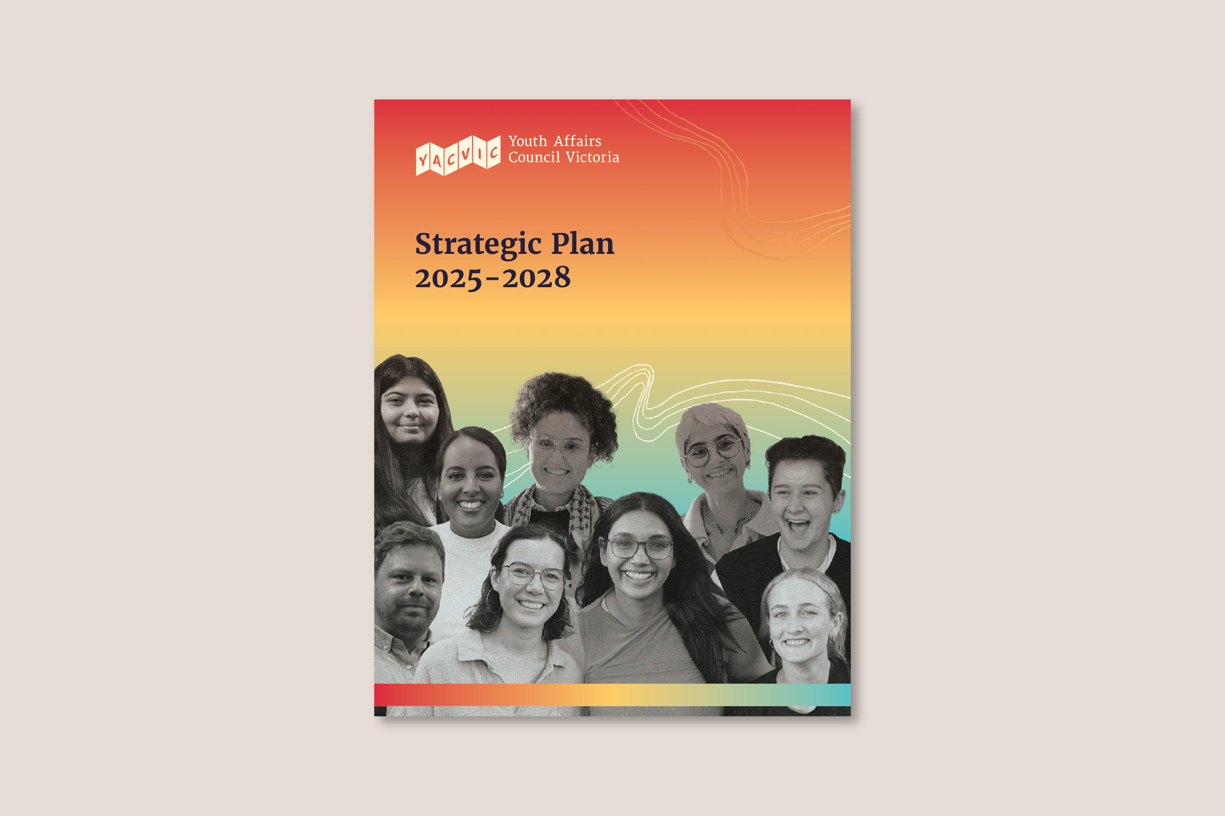 Front cover of the YACVic Strategic Plan 2025-2028