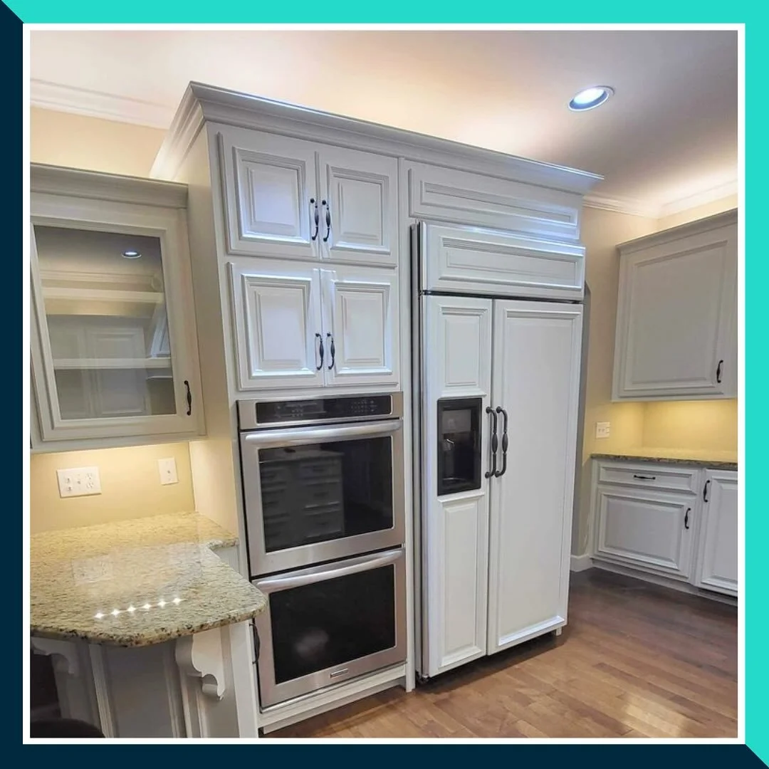 || Many older homes have beautiful solid wood cabinets that can be refinished to highlight their original craftsmanship. Refinishing allows you to preserve the character of these classic pieces while giving them a modern touch!
[Cabinet Refinishing