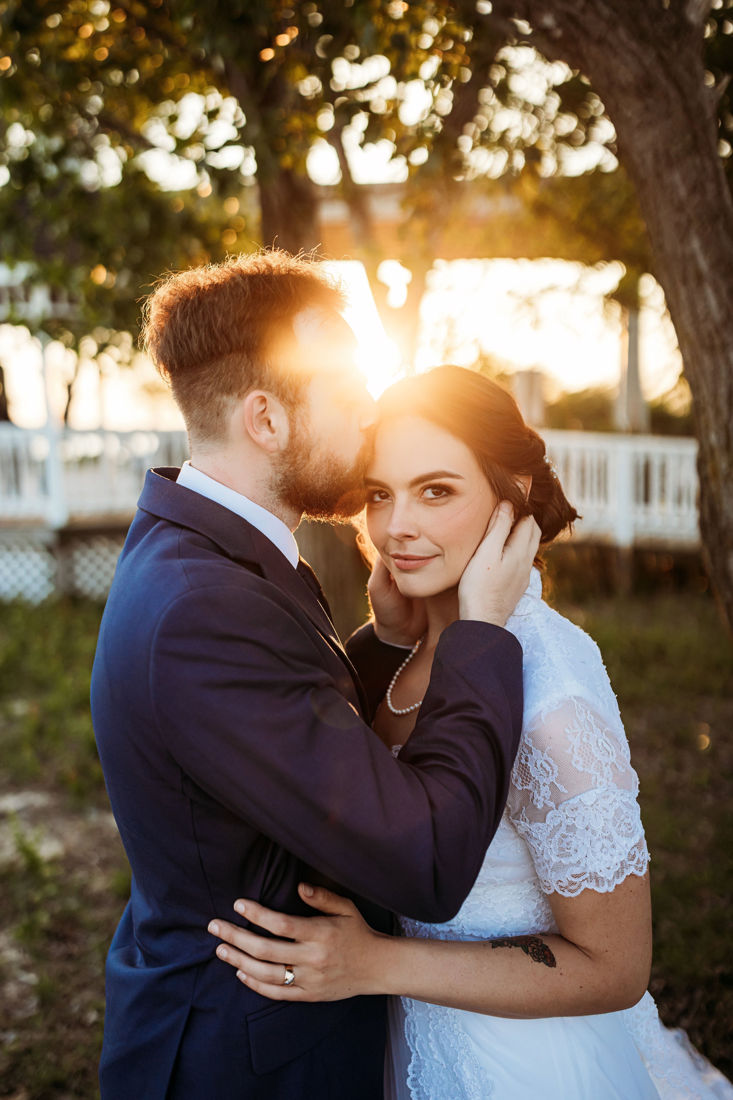 Couple sharing an intimate moment during a Jacksonville Florida elopement