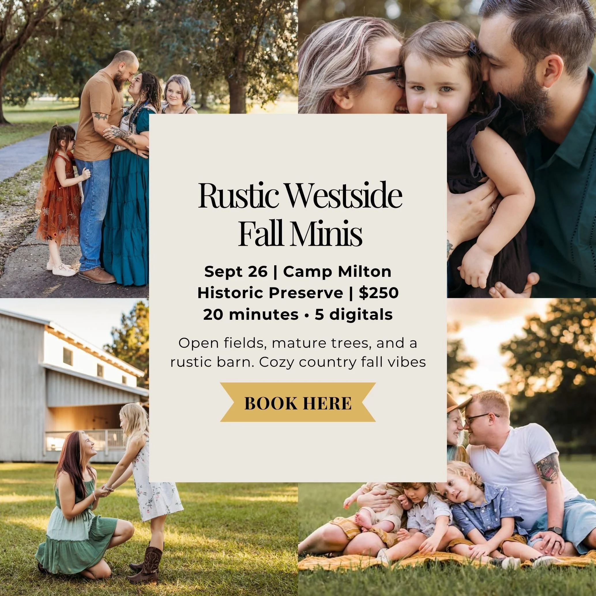 Jacksonville fall family mini sessions at Camp Milton Historic Preserve on the Westside.