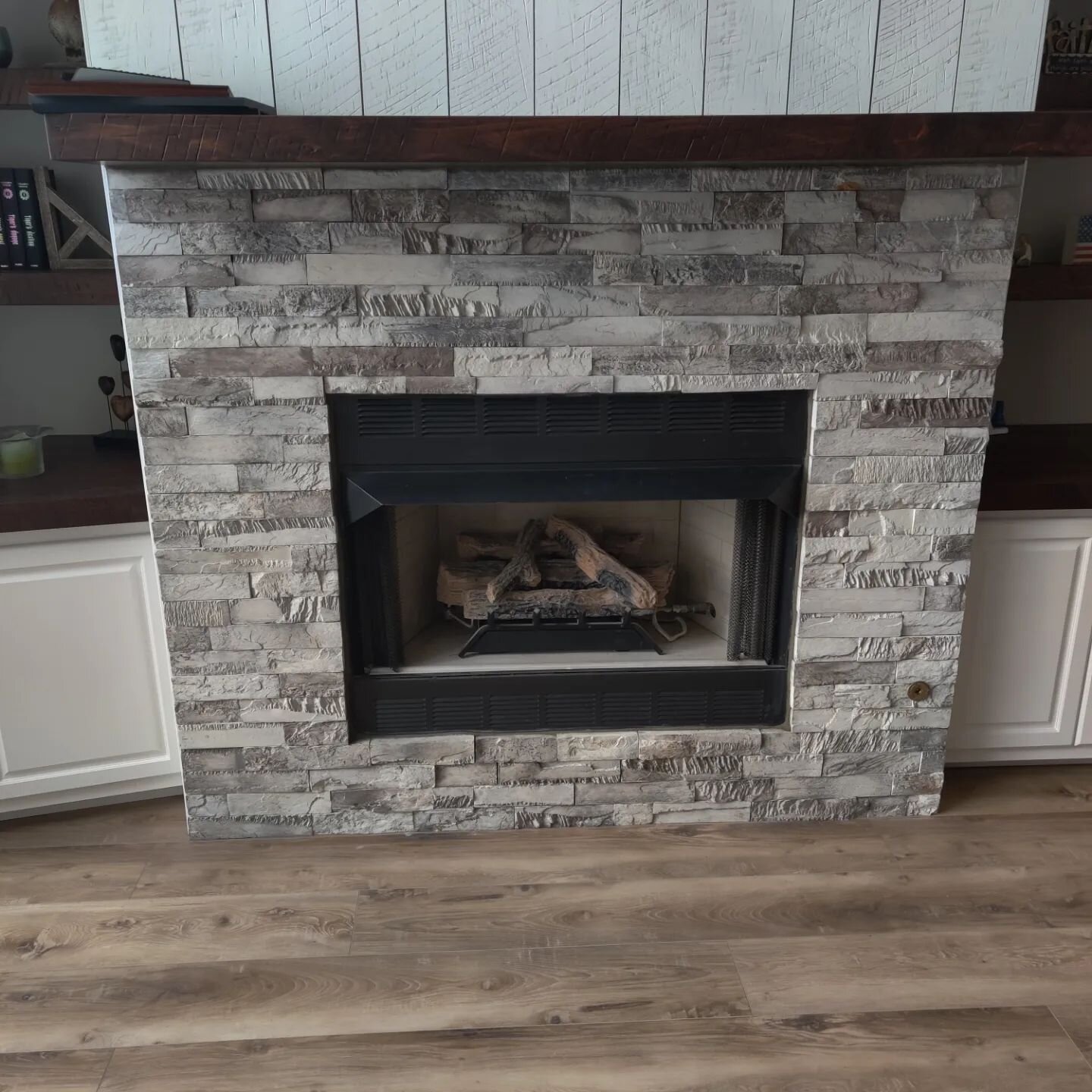 Here are a few fireplaces that we laid stone on