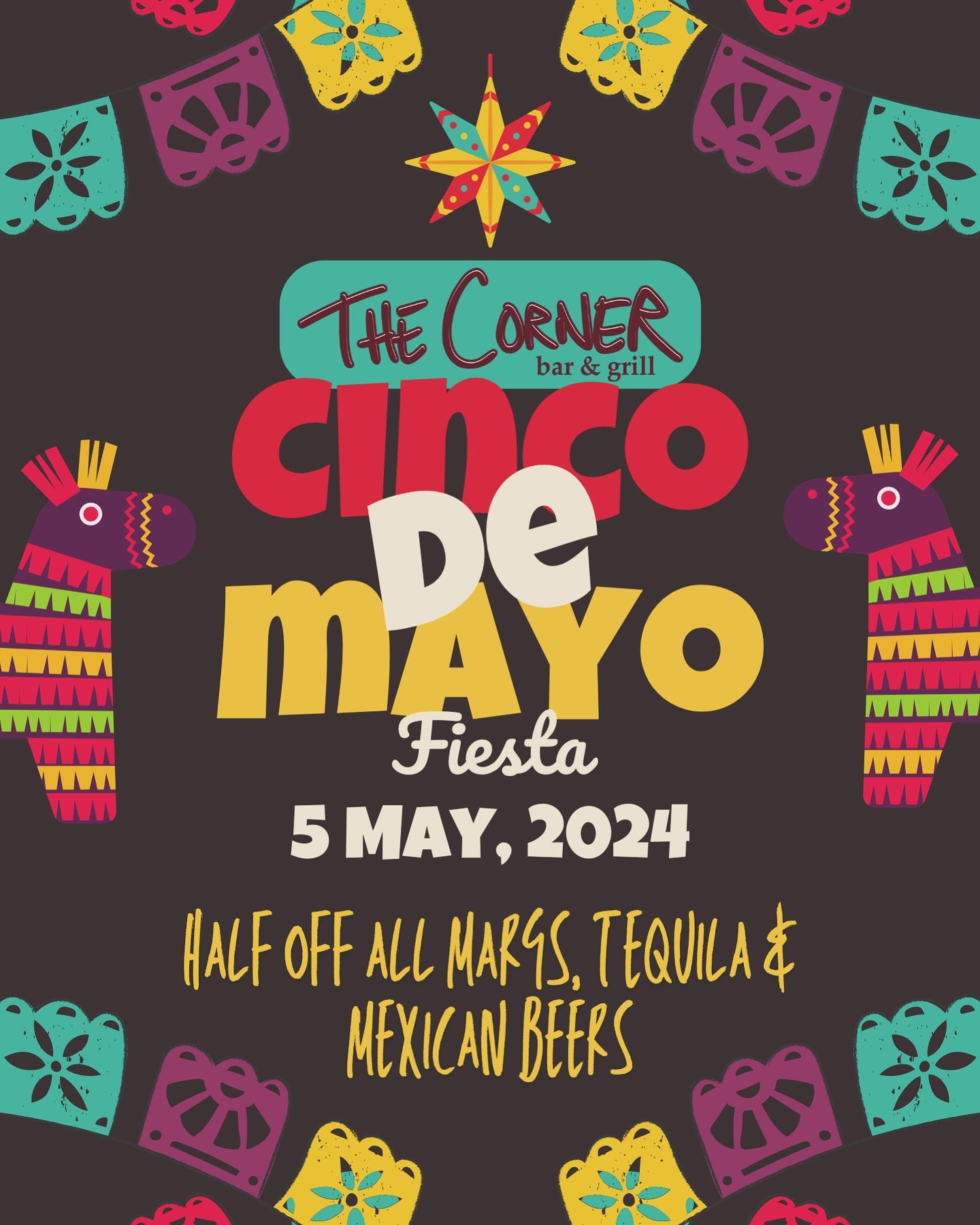 Come get your drinko on with the Corner Crew this Sunday! Half off all margs, tequila, and Mexican beers!🍻 🥳🇲🇽 Doors open at 2pm.