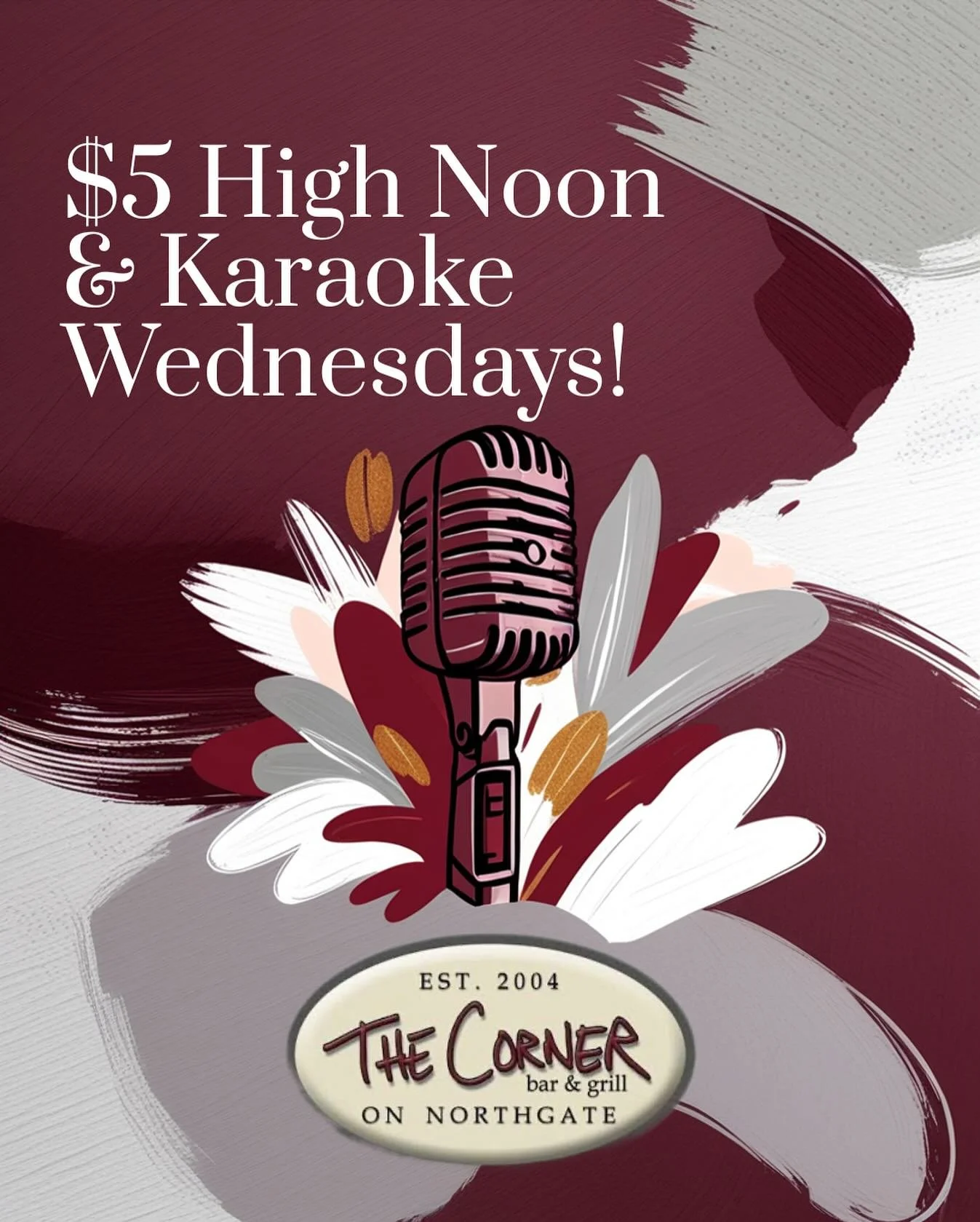 โผ๏ธIT’S KARAOKE NIGHT AT THE CORNERโผ๏ธ$5 HIGH NOONS ๐ฅ 11PM - 1AM ๐คฉ
๐HOURS 11AM - 2AM ๐
๐KITCHEN OPEN UNTIL 11PM๐