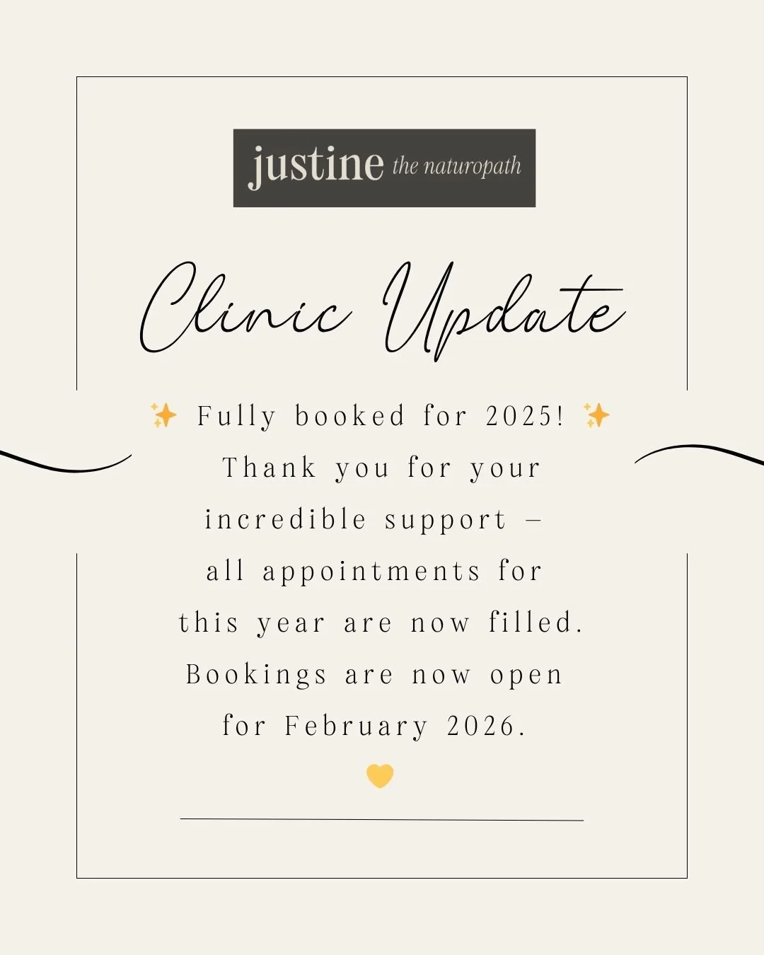 Thank you to all of my beautiful clients for your amazing support this year. 

Between flooding &amp; clinic moves you've been there with me and your support has allowed me to keep supporting you. So thank you. 

I'm looking forward to spending the h