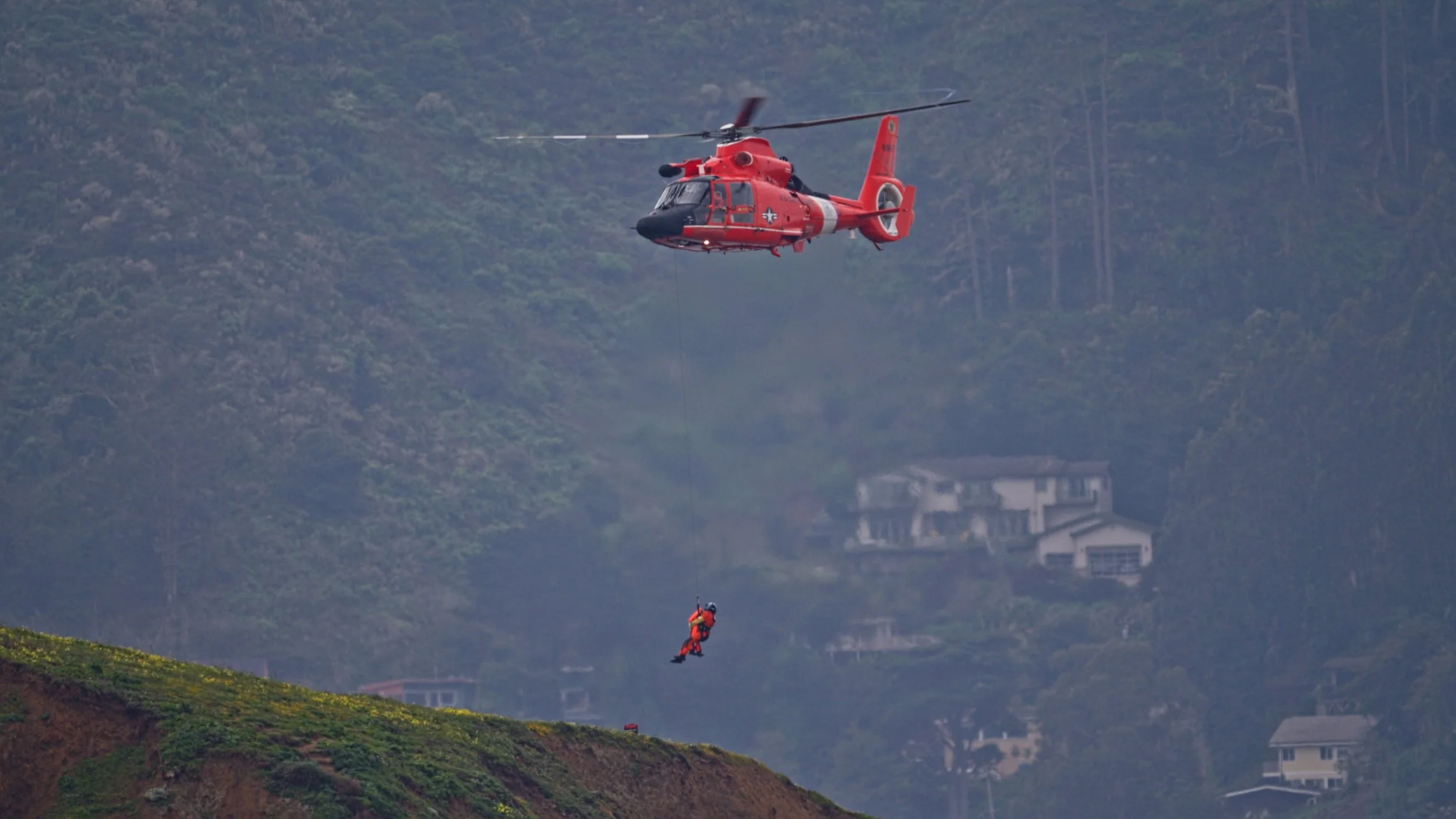 Coast Guard Helicopter Cliff Rescue Training, Mori Pt, 3/31/26