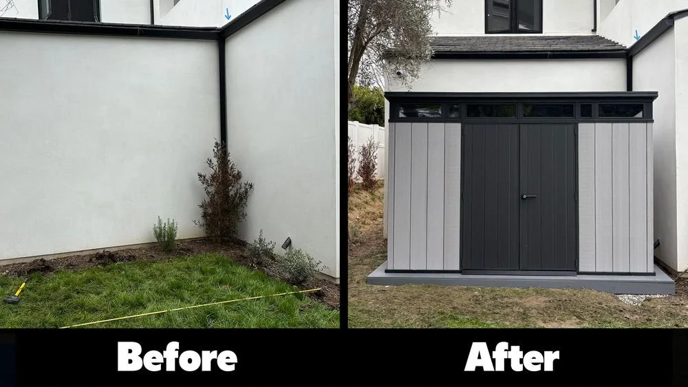 Shed assembly with custom platform