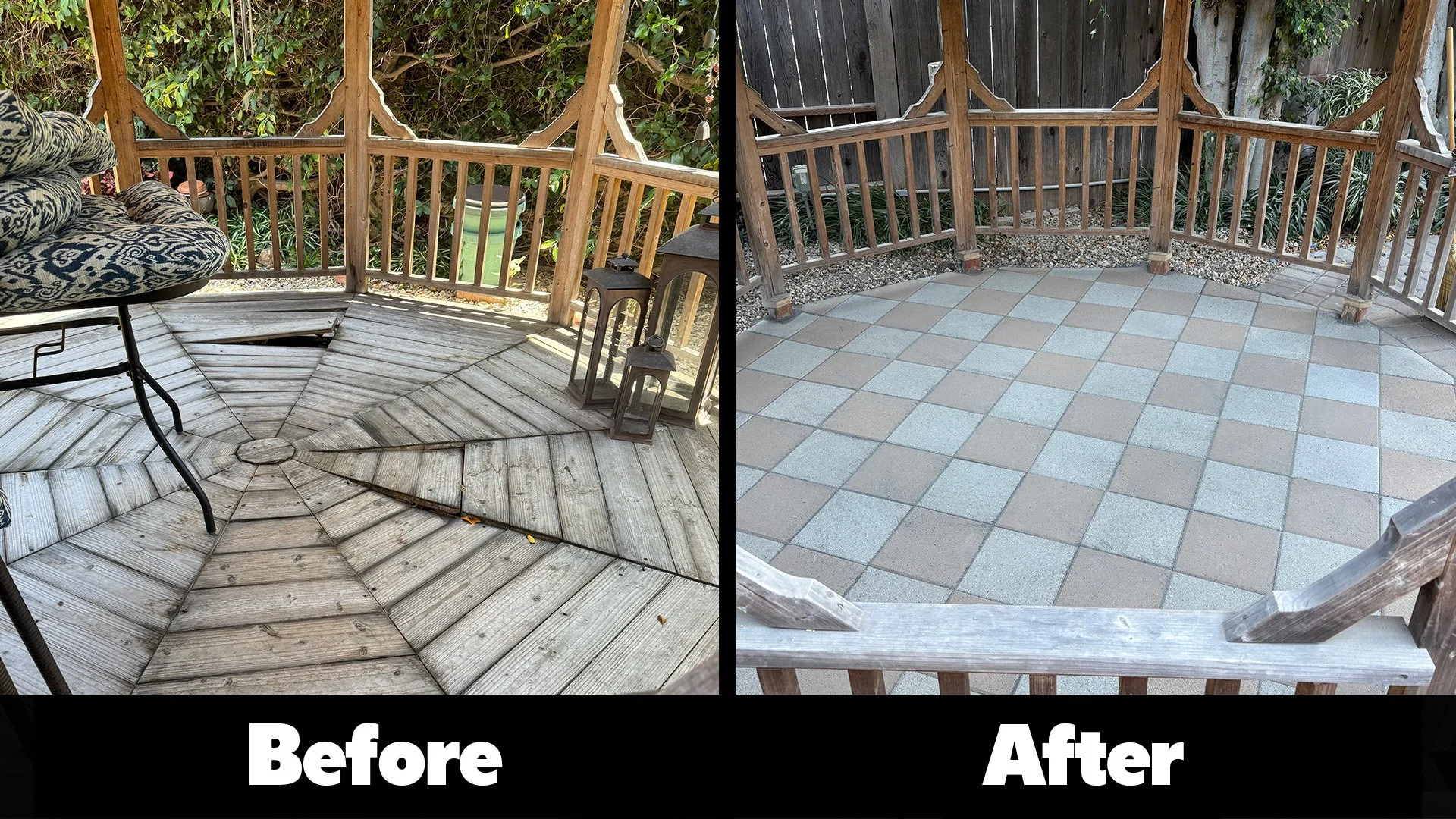 Gazebo structural repair and paver installation
