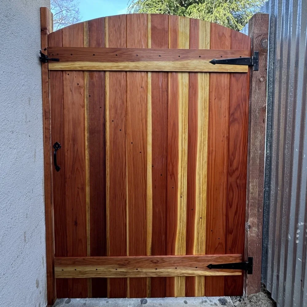 Custom redwood gate