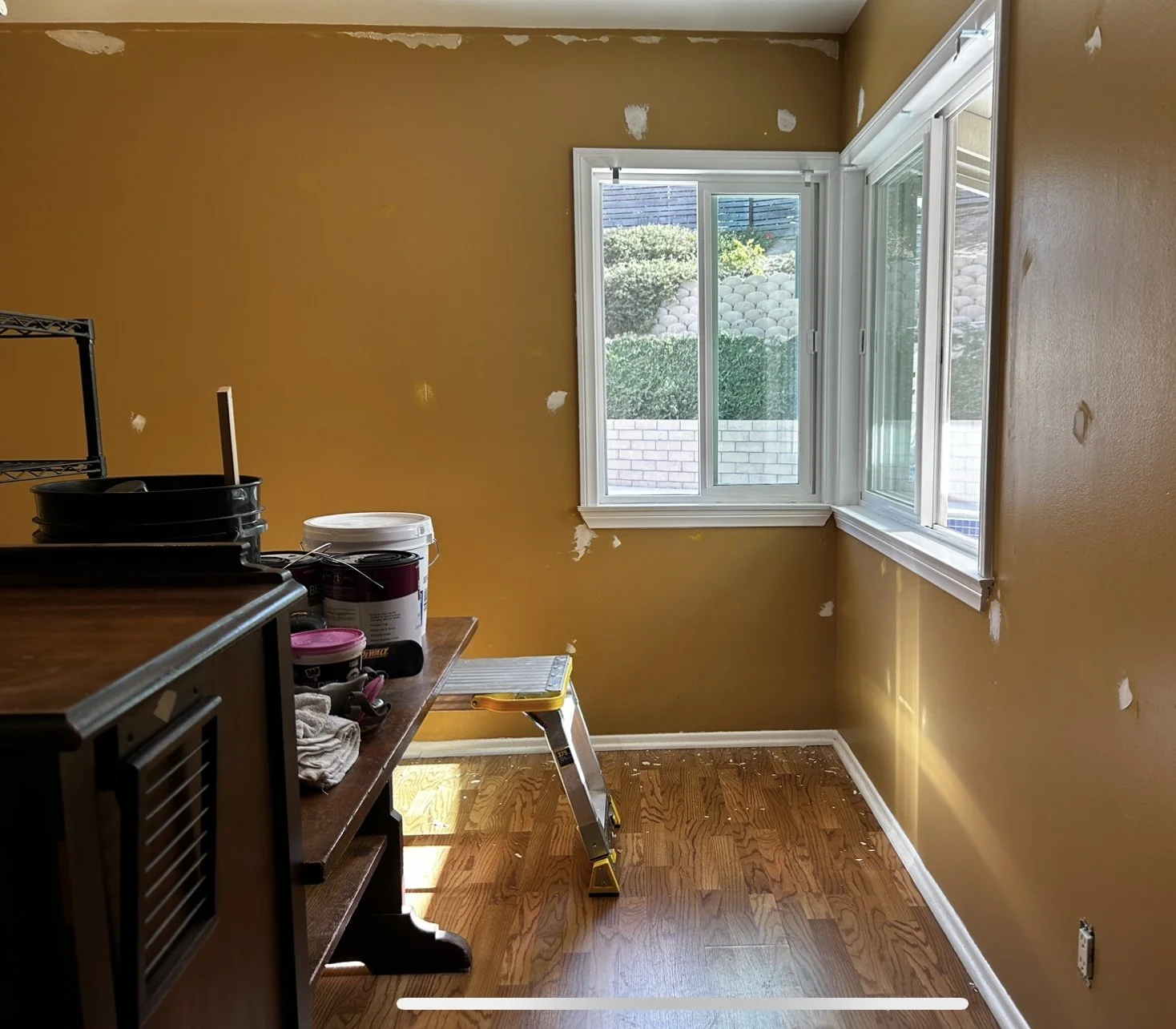 Bedroom Rehab | Drywall patching, prime, paint, floor demo, floor replacement, trim replacement, and closet rehab.