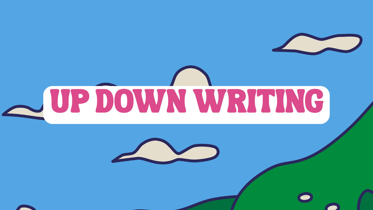 Students write simple “up and down” movement stories. They say, draw, and write sentences using key words, building confidence in speaking and writing.
