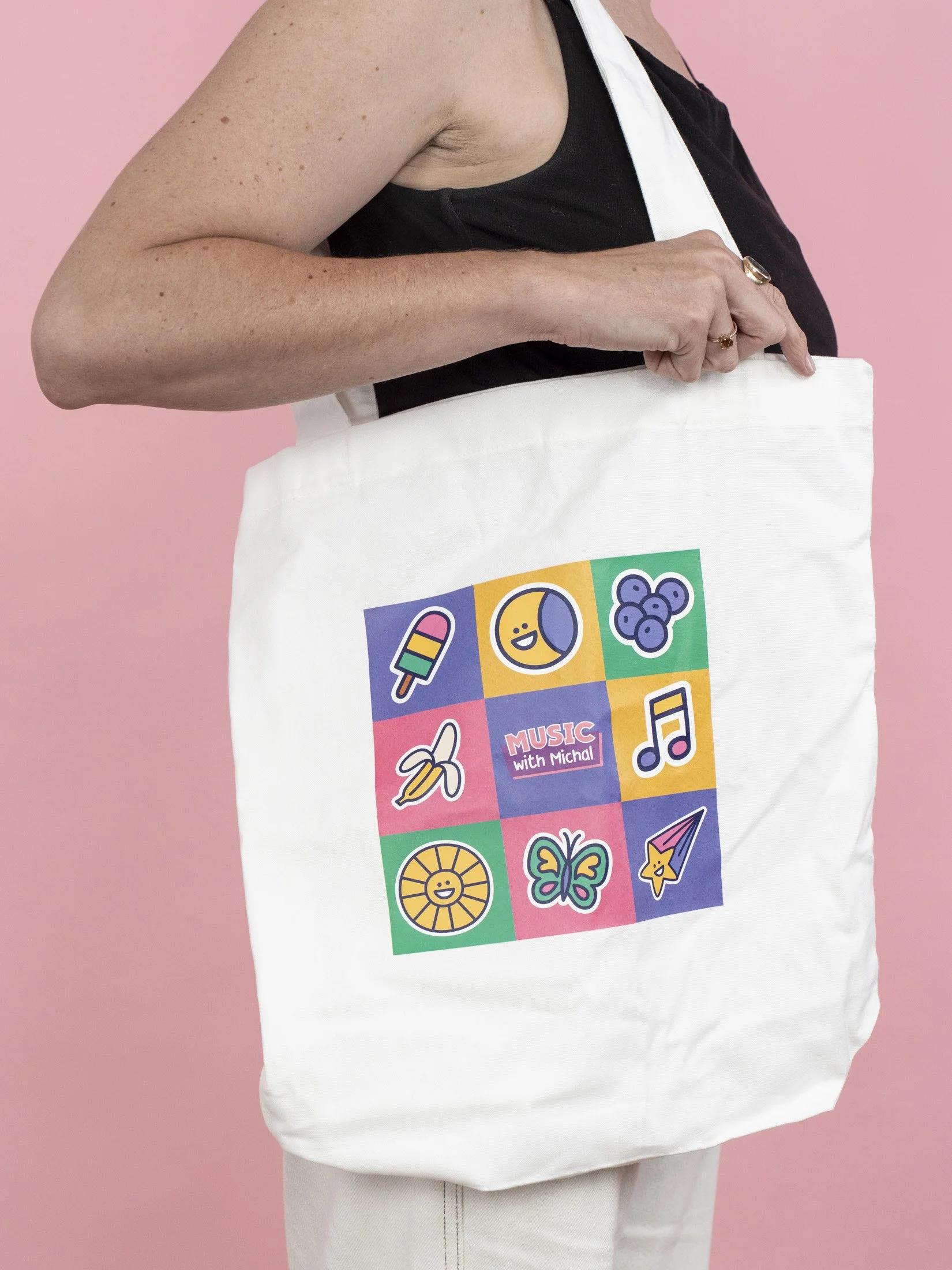 Shapes and Colours Tote Bag - White