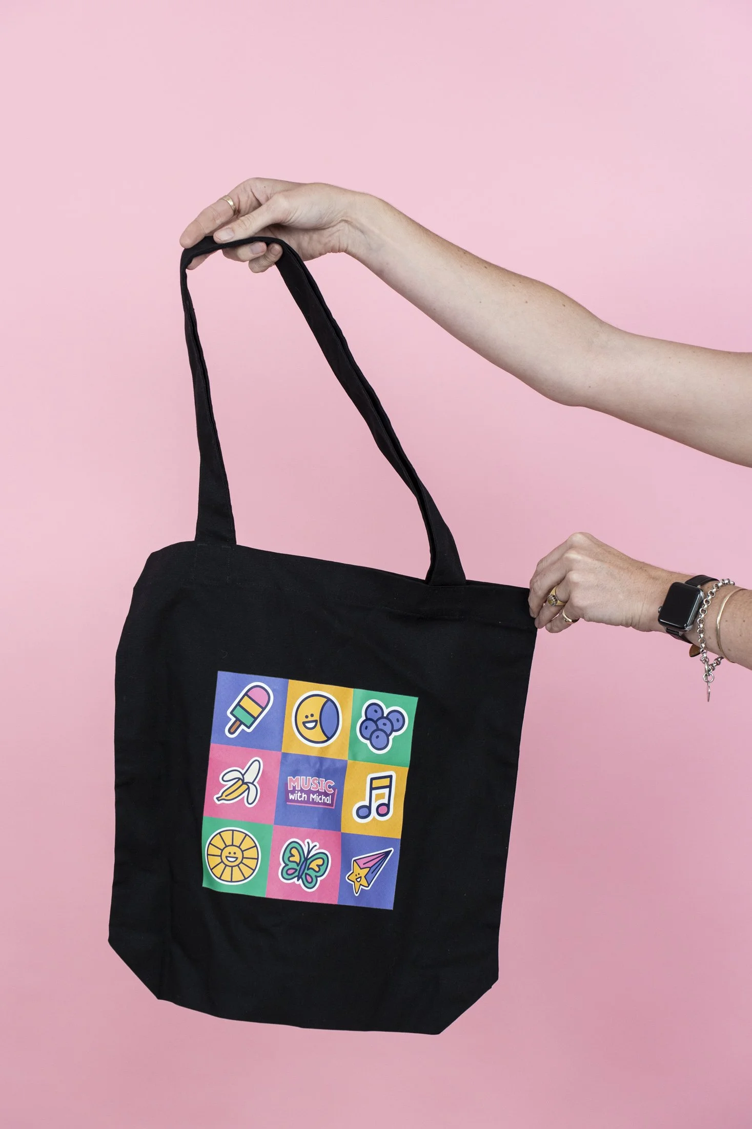 Shapes and Colours Tote Bag - Black