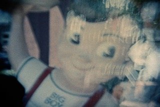 Holga 35mm double exposure - David Lynch headstone and Bob's Big Boy