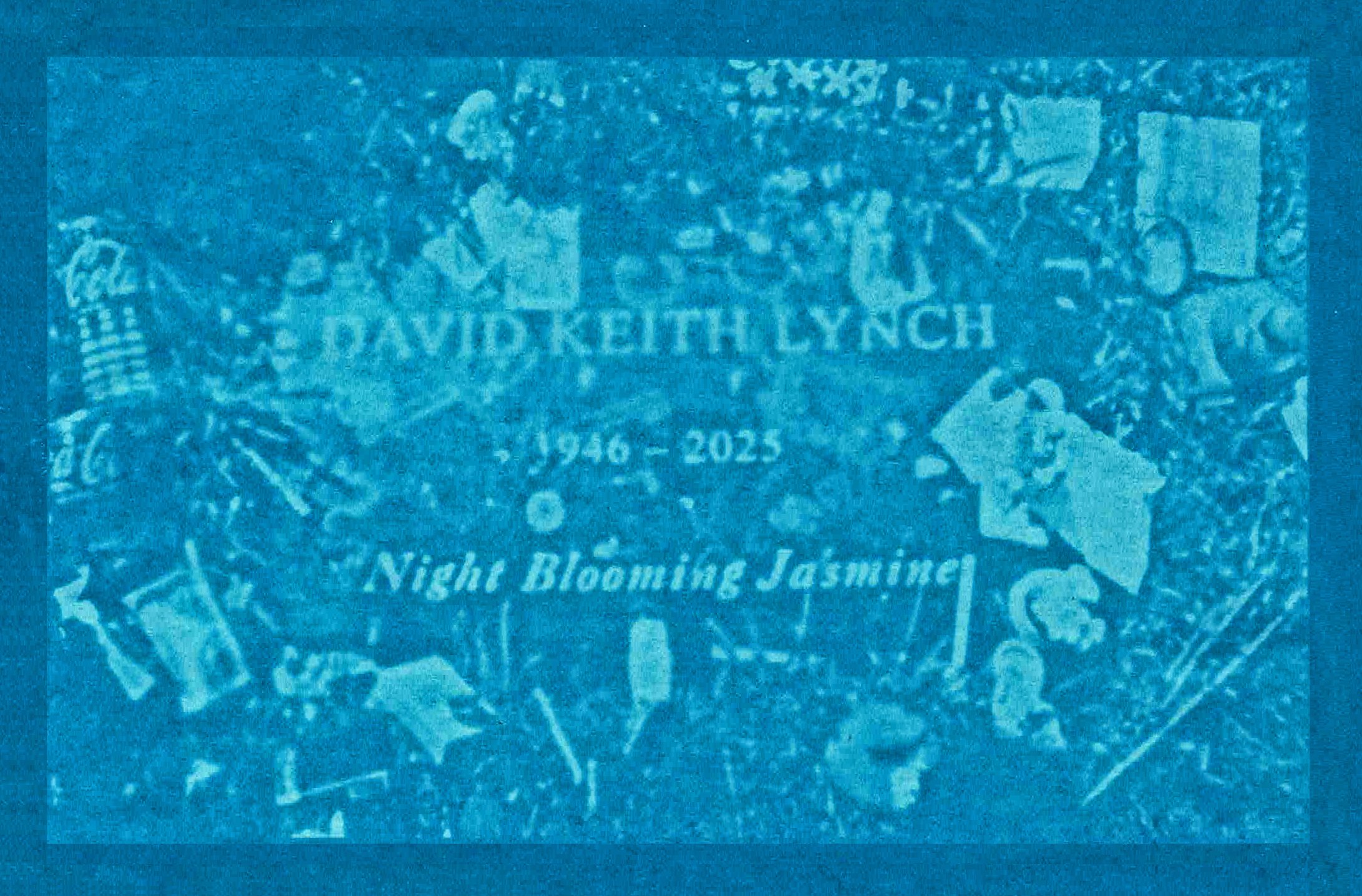 David Lynch's headstone. Cyanotype, 2025