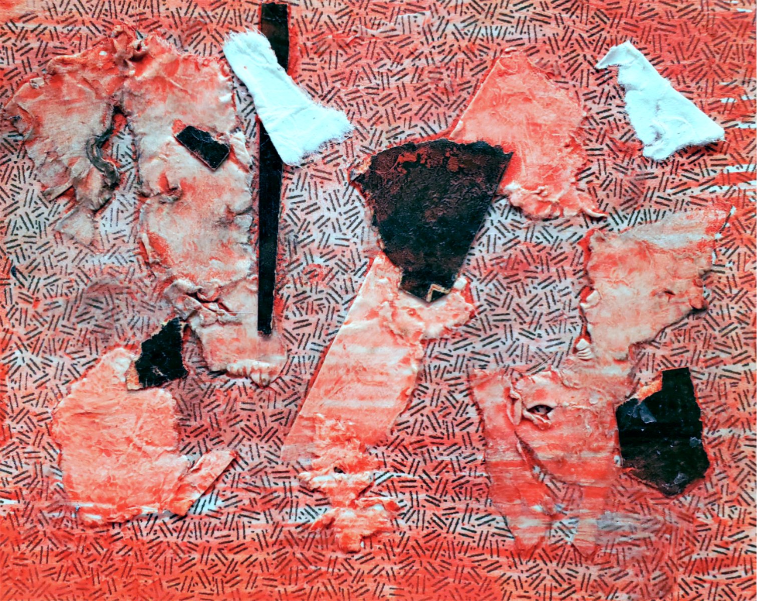 Collage postcard with acrylic paint, 4 x 5 (sent) 