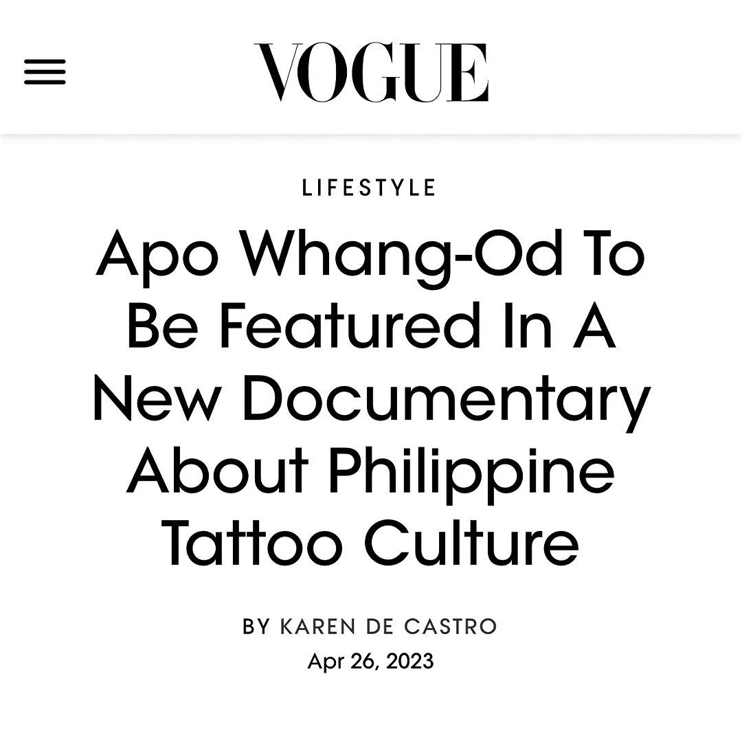 Thank you @voguephilippines for the feature! 

https://vogue.ph/lifestyle/apo-whang-od-documentary/?fbclid=IwAR3jugQoeftFxsHrJU8VuZthnA4b8ODXBI335SOSBZ4UMAk1FXOopY5EVw4