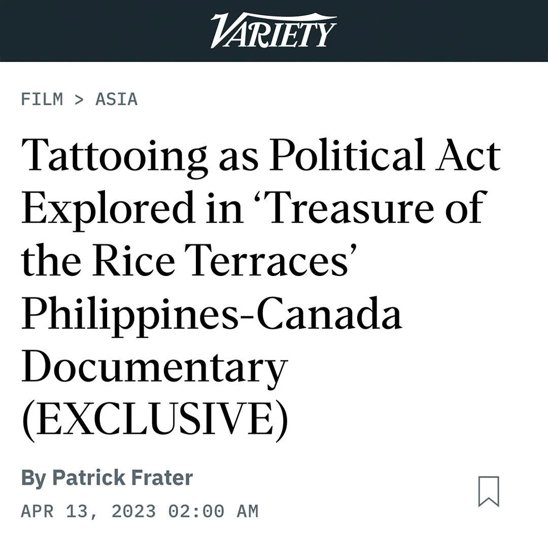 Thank you @variety for the feature! 

https://variety.com/2023/film/news/tattooing-documentary-treasure-of-the-rice-terraces-1235582161/?fbclid=IwAR3KKd_hy4OmgVtmM2nAMDUpK0RpR6mDvZS6Vfkc0RM6sNBqwypb0ehS9nE