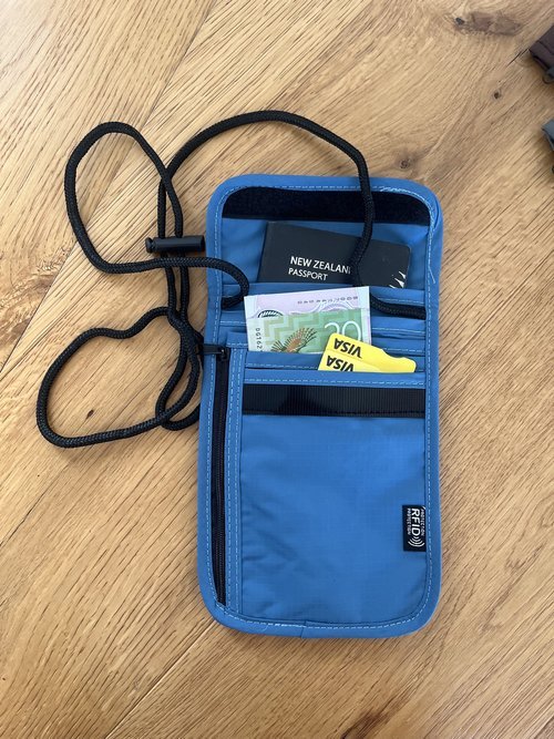 Travel Wallet Pockets with Secure RFID Blocking Passport Holder Preventing Unauthorised Scanning and Identity Theft
