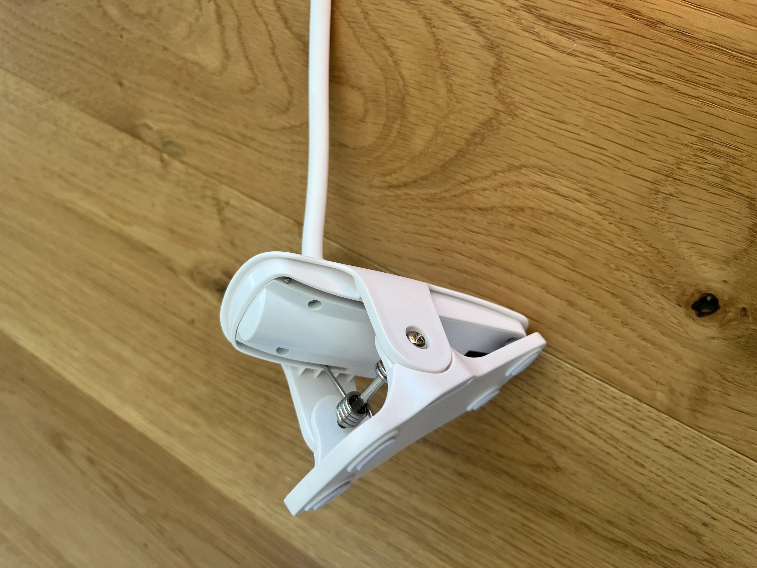 Amber LED reading light with clip base, low EMF design, and no blue light