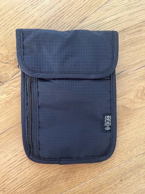 Black Travel Wallet with Secure RFID Blocking Passport Holder Preventing Unauthorised Scanning and Identity Theft