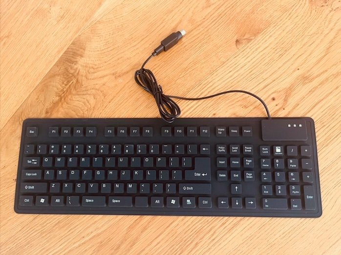 Wired Silicone Flexible Keyboard for EMF Protection