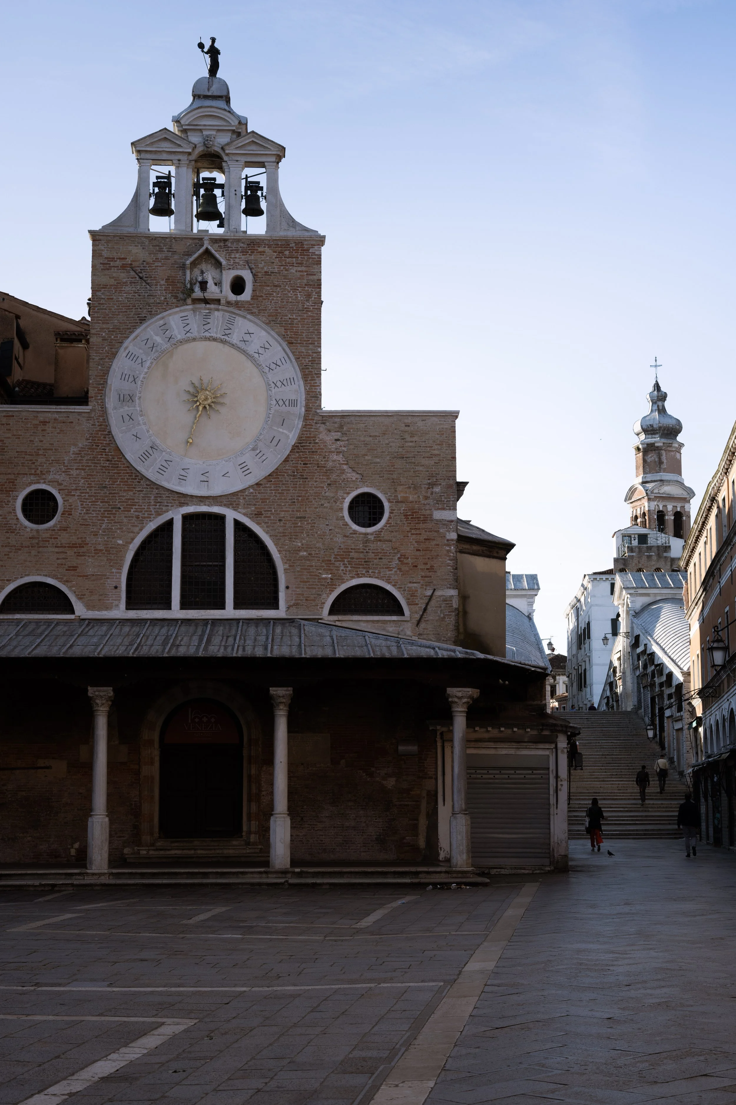 Venitian church and square in the morning
