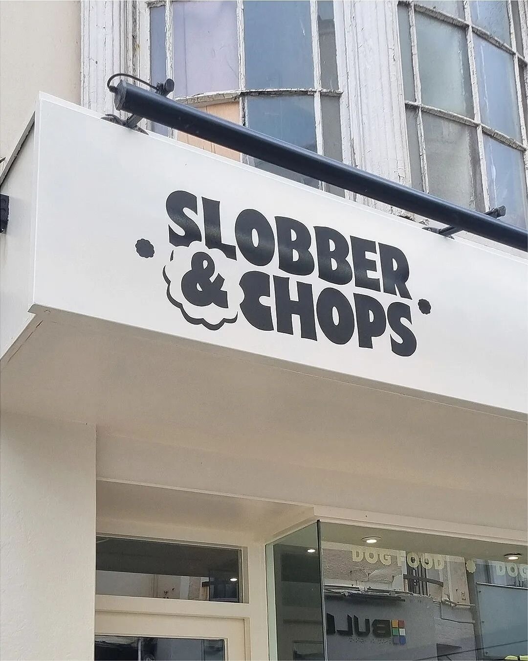 Shop front design for the coolest new dog groomers on the block Slobber &amp; Chops 🐶 When Sally asked me to design the branding for her new business it was an immediate yes, not just because it meant designing a brand for dogs, but because it meant