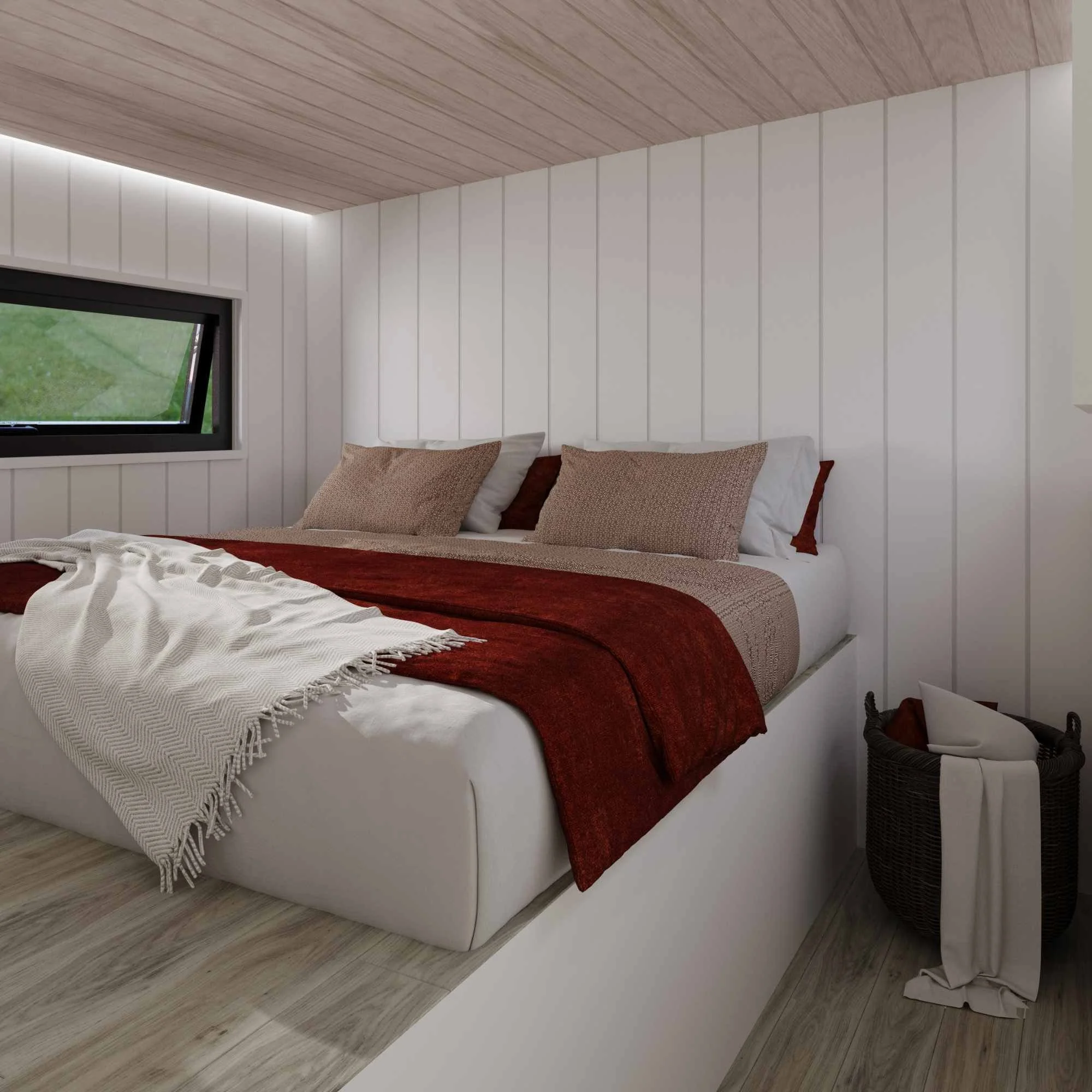 Suffolk Tiny House Loft Bedroom View