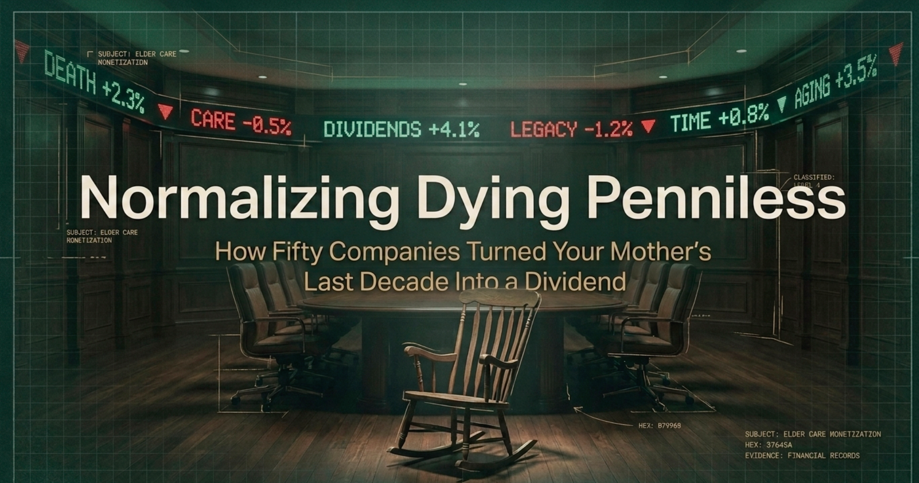 Normalizing Dying Penniless-A Five Lens Brief