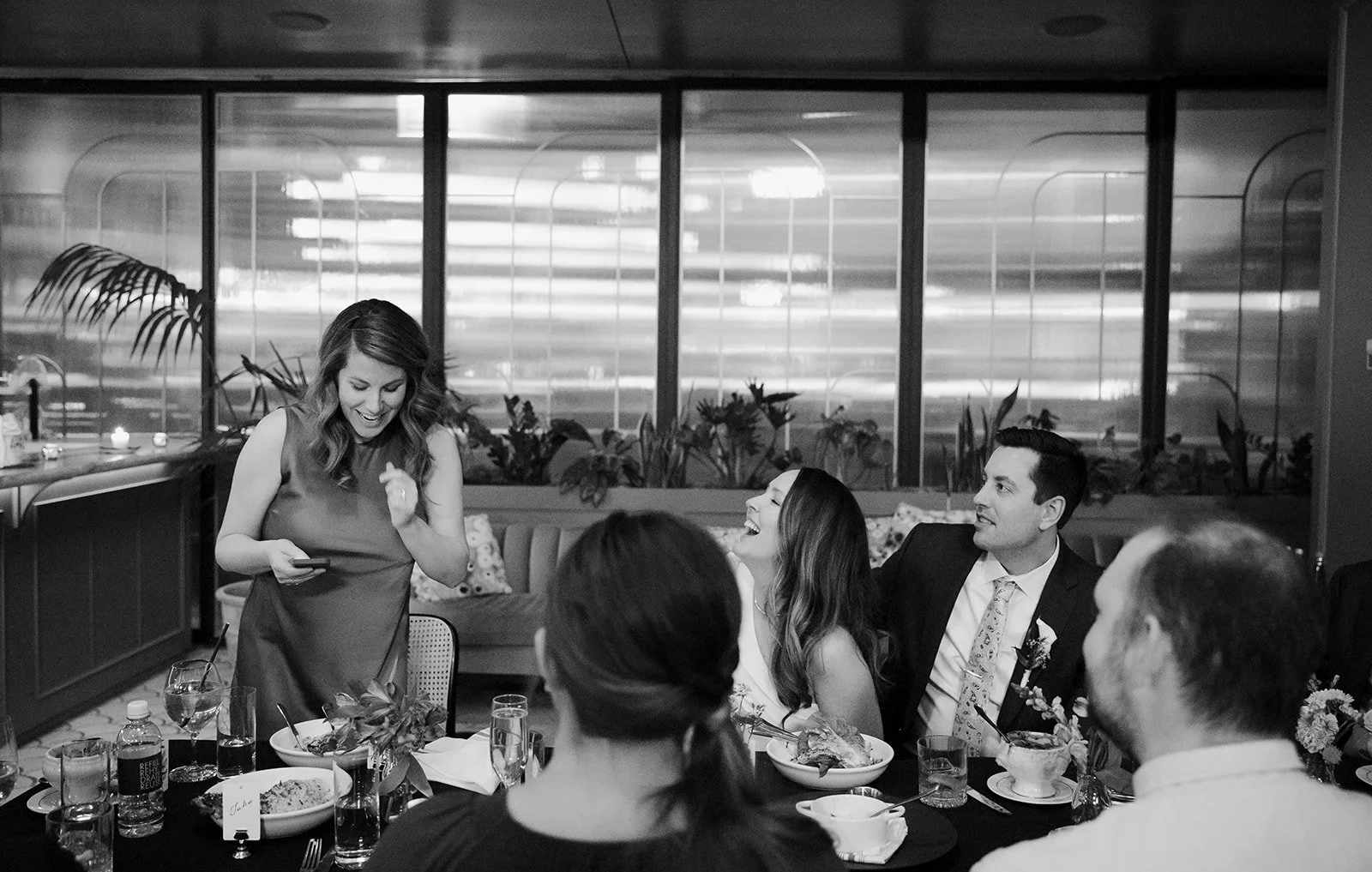 A wedding reception dinner at Venteux in Chicago.