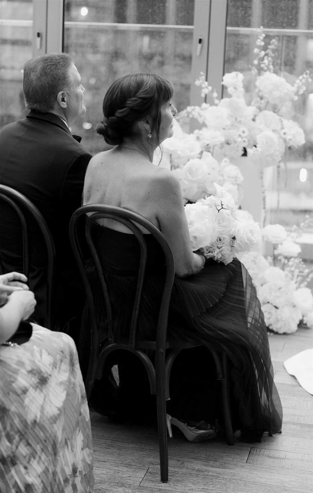 Rooftop wedding ceremony at Gibson's Italia on the Chicago River in Downtown Chicago.