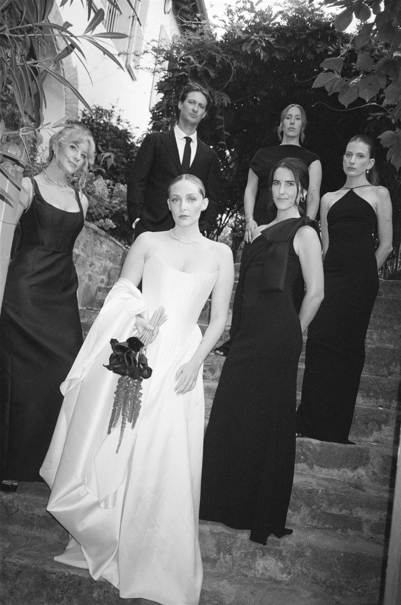 Bridal Party on a wedding day at Villa Medicea Di Lilliano in Tuscany, Italy.