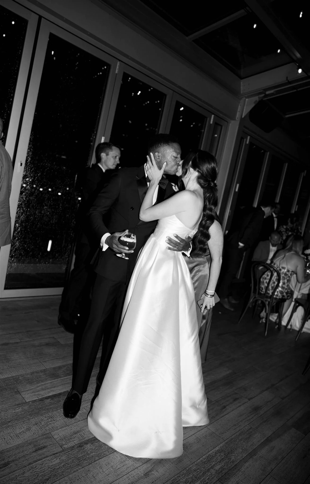 First dance at Gibson’s Italia wedding overlooking downtown Chicago.