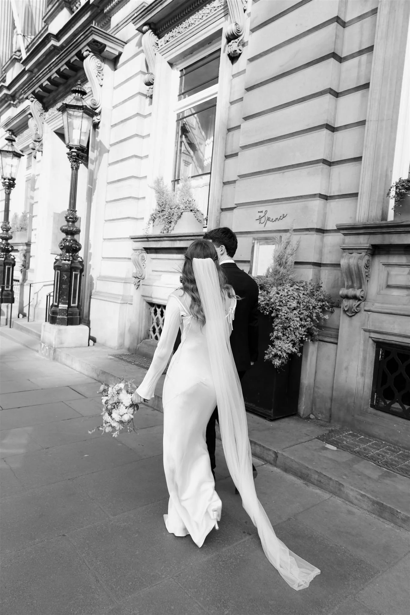 Bride and groom enjoying their wedding day at Gleneagles Townhouse The Spence, after their Edinburgh City Chambers wedding ceremony.