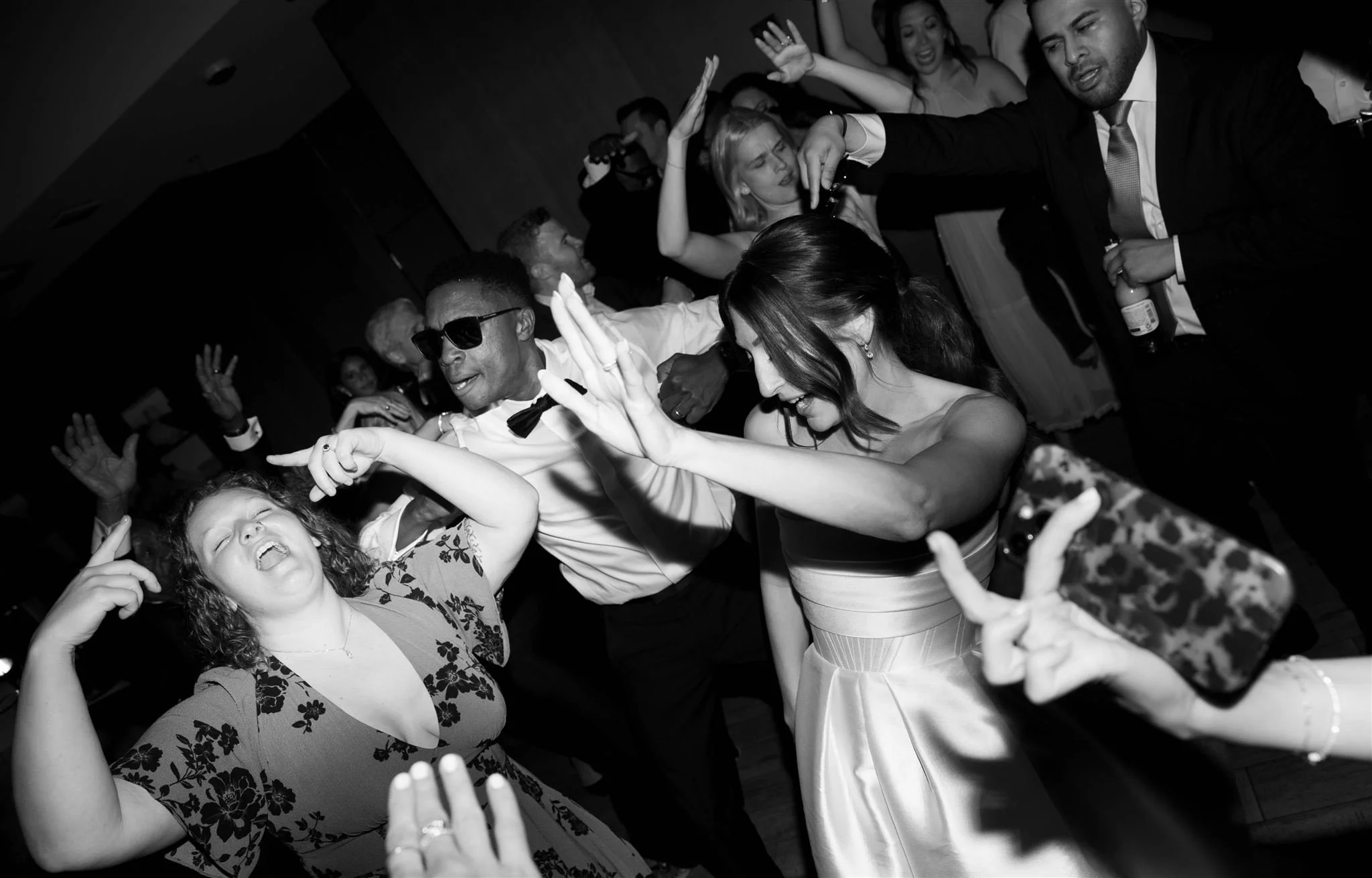 Dancing at a wedding at Gibson’s Italia overlooking downtown Chicago.