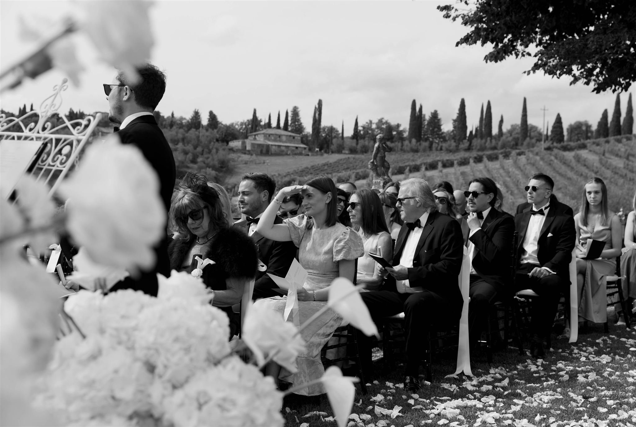 A wedding day at Dievole Wine Resort in the Chianti region of Tuscany, Italy.