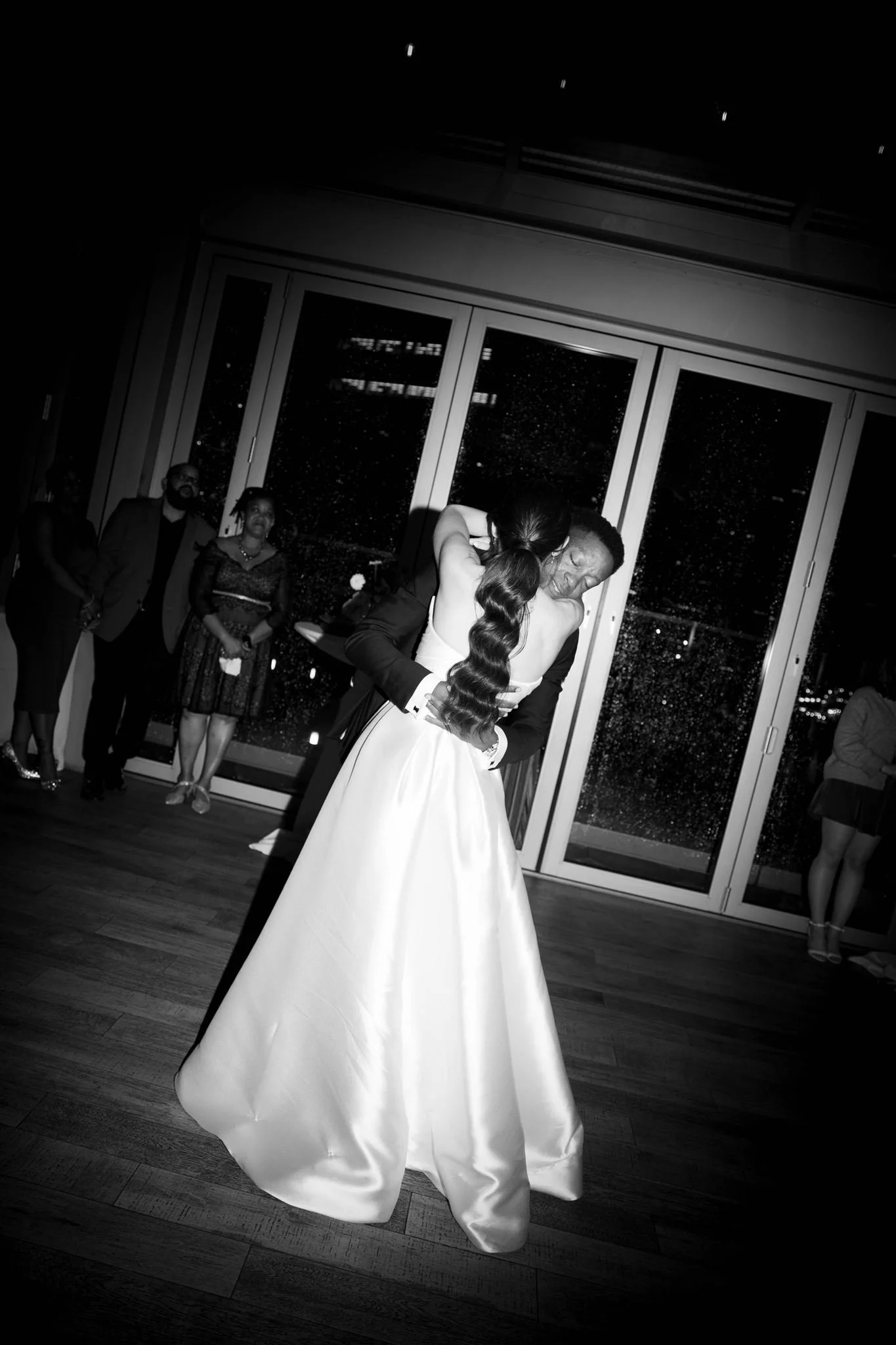 Dancing at a wedding at Gibson’s Italia overlooking downtown Chicago.