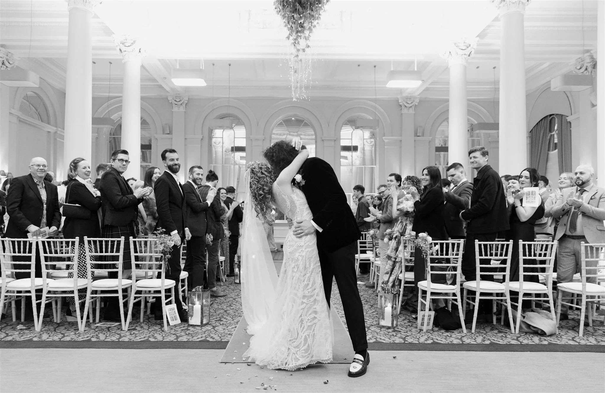 A wedding day at The InterContinental George Hotel in Edinburgh, Scotland.