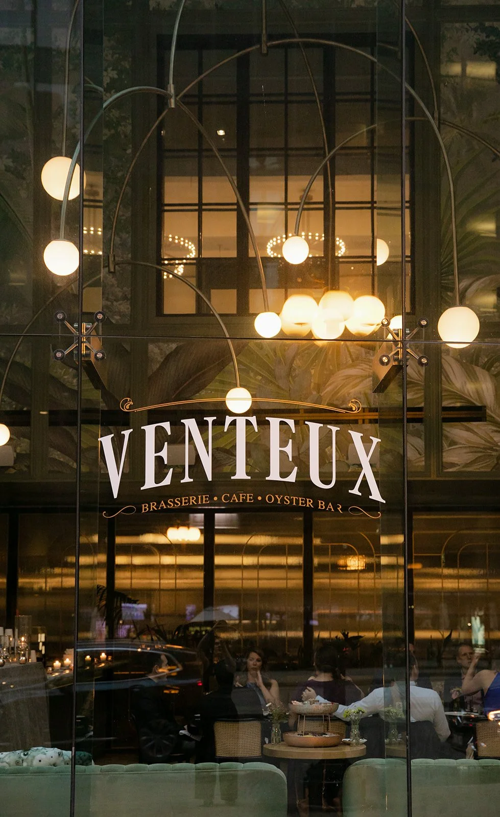 A wedding reception dinner at Venteux in Chicago.