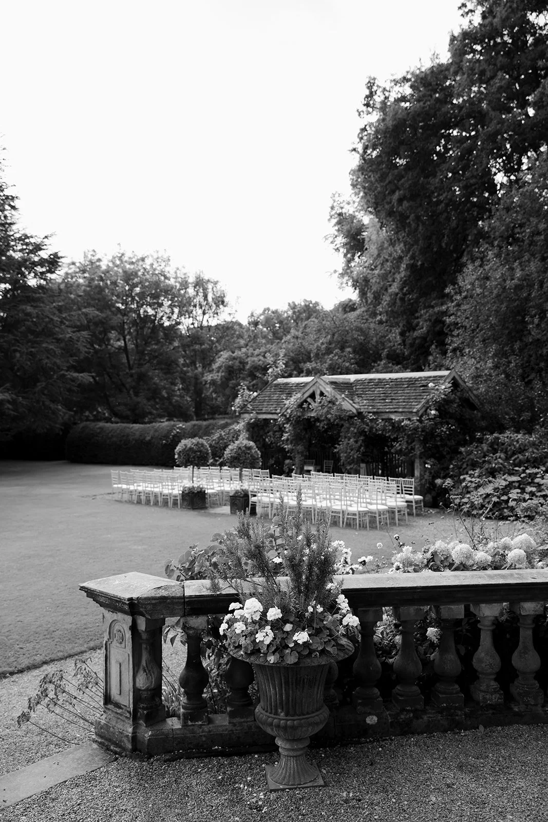 A Garden ceremony at Middleton Lodge Estate on a wedding day in North Yorkshire.