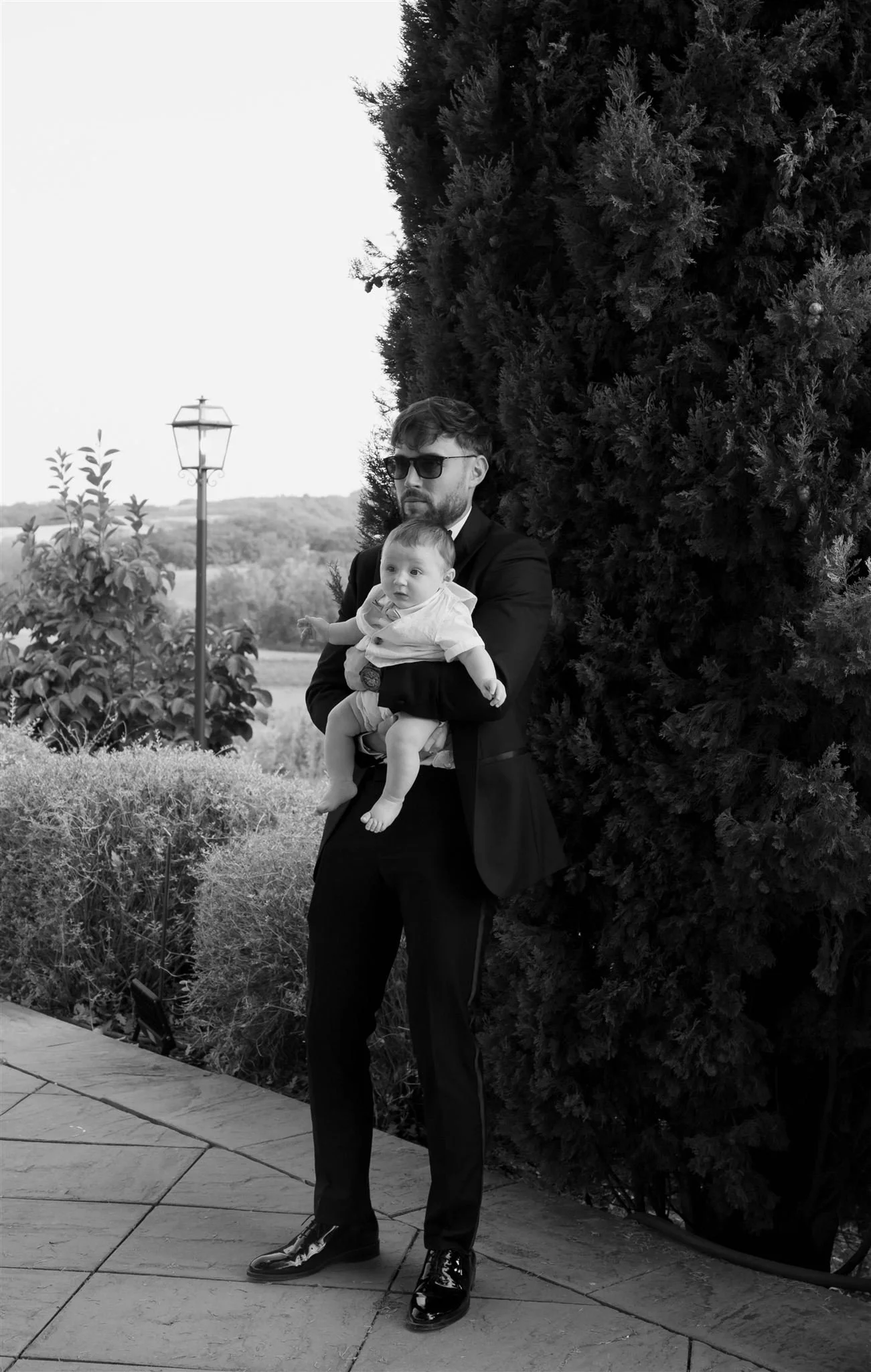 An outdoor wedding ceremony at Tenuta Corbinaia Villa in Tuscany, Italy.