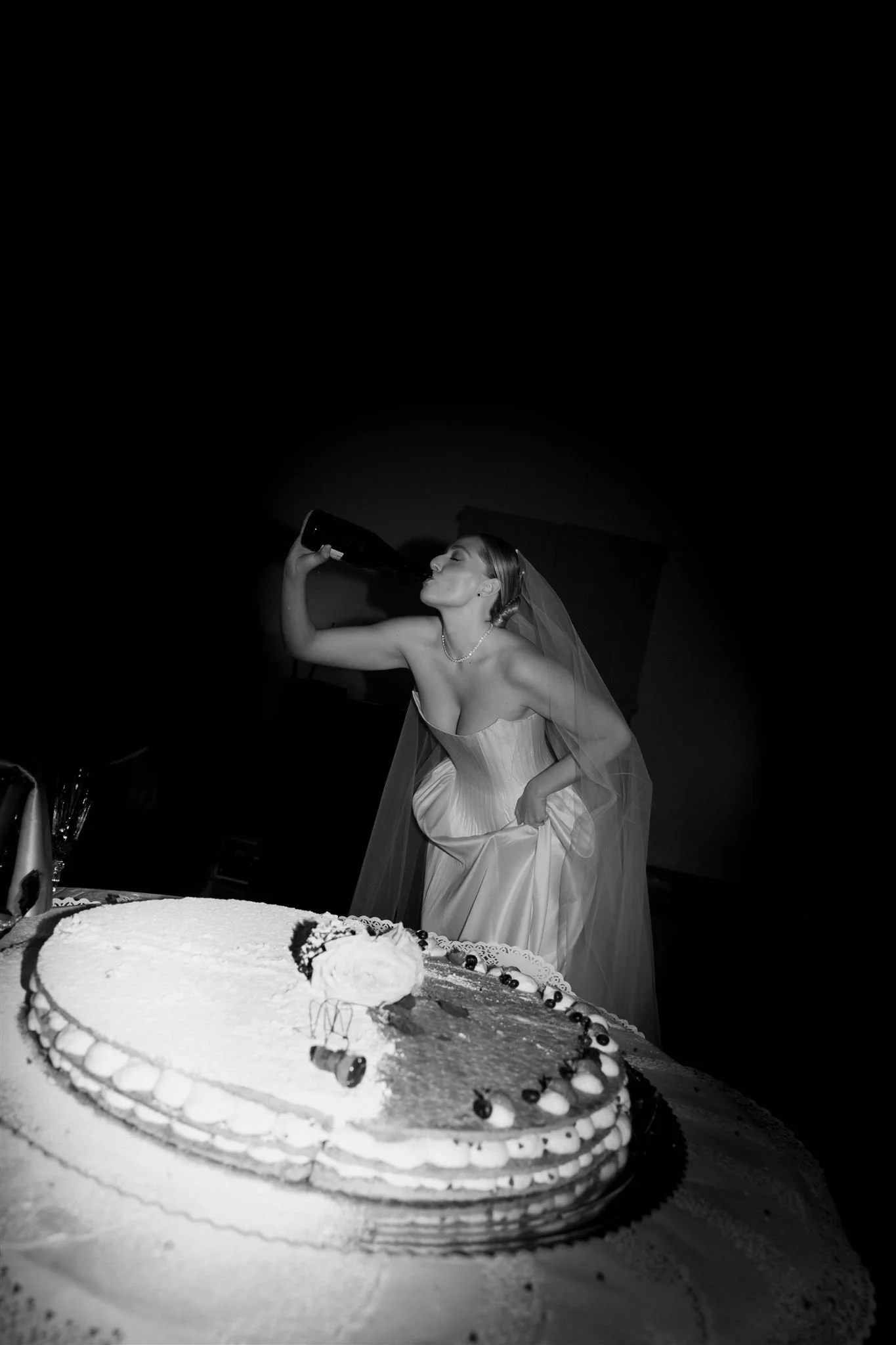 Wedding reception on a wedding day at Villa Medicea Di Lilliano in Tuscany, Italy.