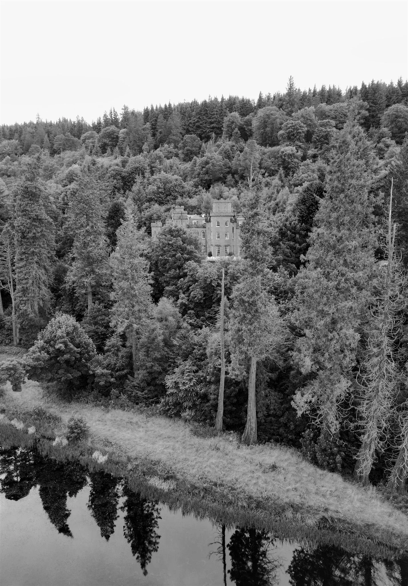 A castle photo on a wedding day at Drumtochty Castle in Scotland.