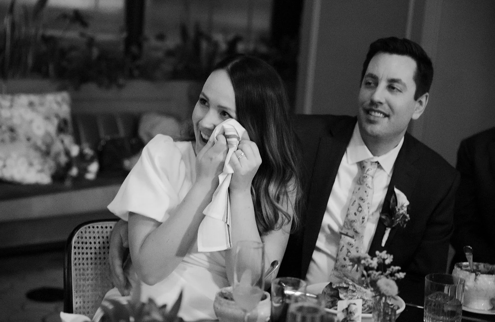 A wedding reception dinner at Venteux in Chicago.