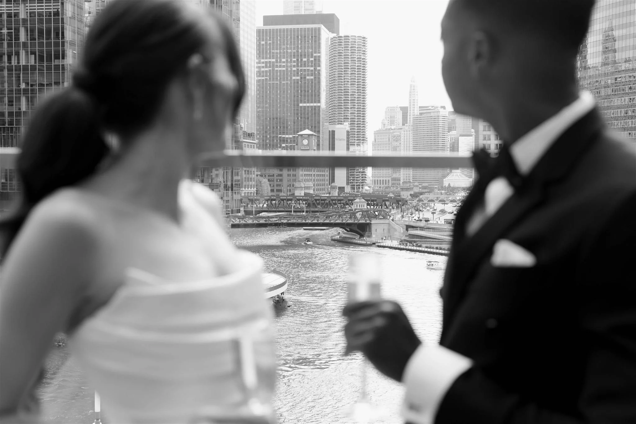 A wedding day at Gibson's Italia on the Chicago River in Downtown Chicago.